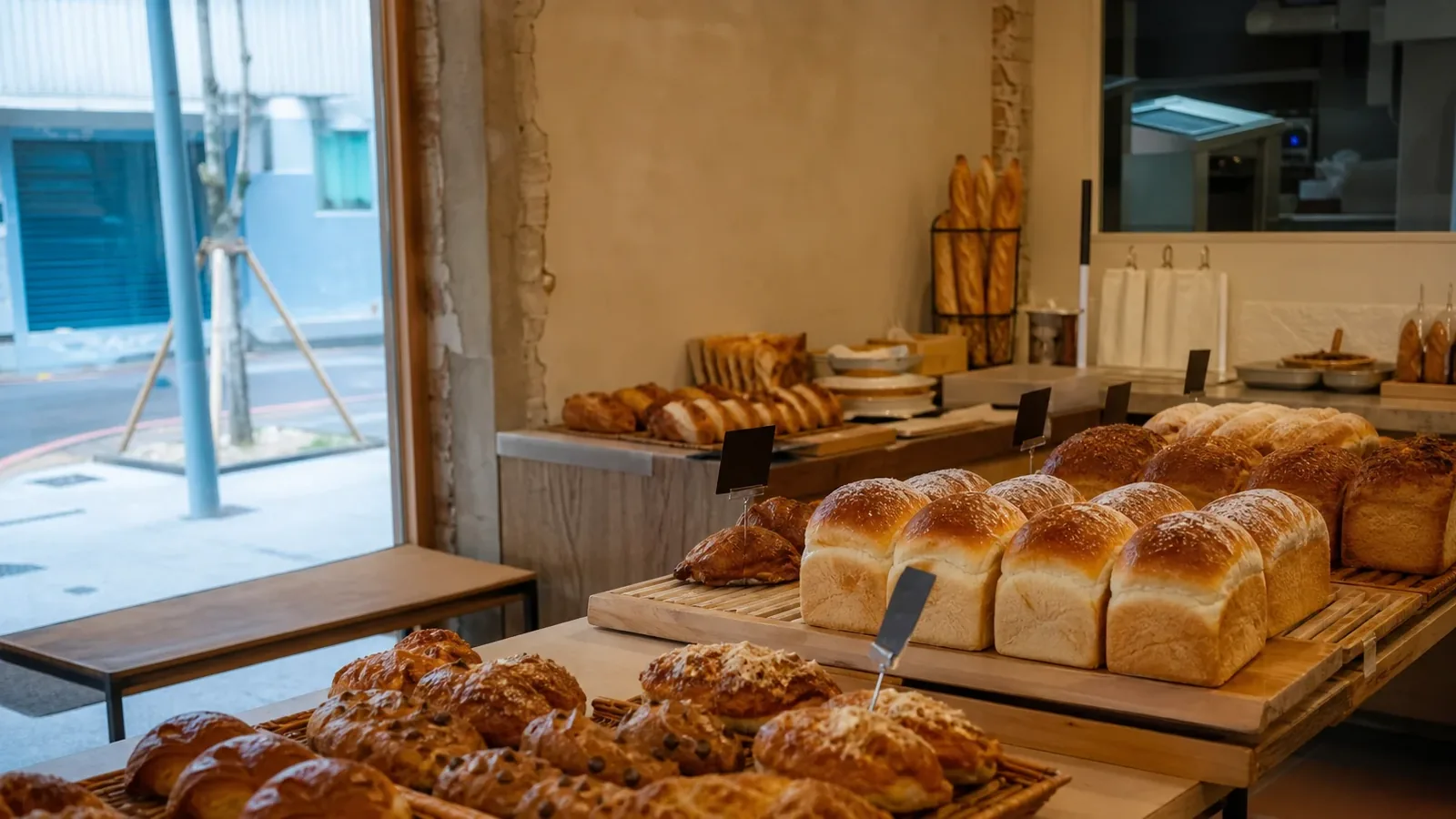 해운대 지역 bakery 방문 전 확인사항을 소개하는 사실적인 참고 이미지