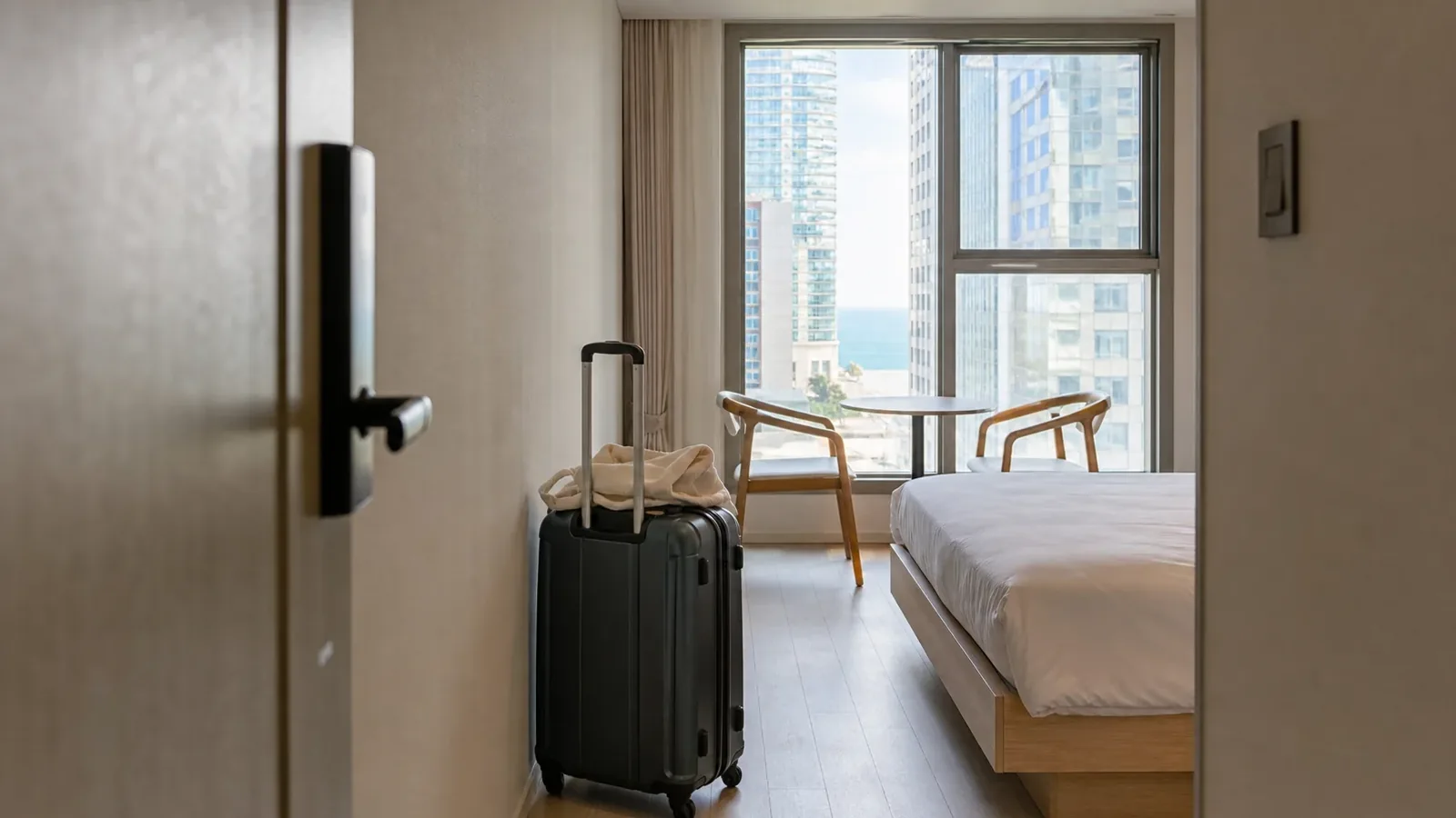 해운대 지역 lodging 방문 전 확인사항을 소개하는 사실적인 참고 이미지